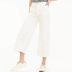 Point Sur Wide-Leg Crop White Denim Jeans Size 26